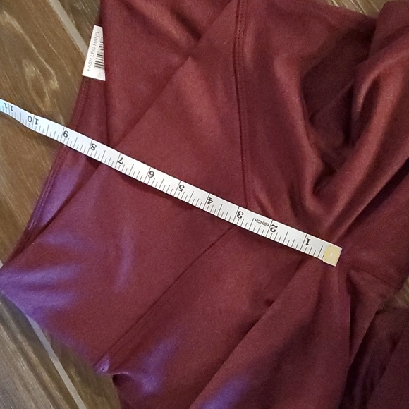 NWT Jenni Full Length Leggings Cross Band Front Plum Wine Women XS - Picture 10 of 12